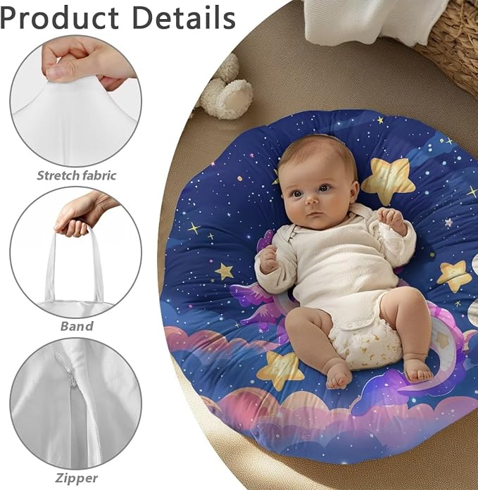 Rainbow Axolotl Boy Girl Gender Neutral Nursing Pillow Cover Baby Breastfeeding Slipcover Infant Newborn Nursery Bottle Pillowcase Feeding Cushion Cover (Pillow NOT Included)