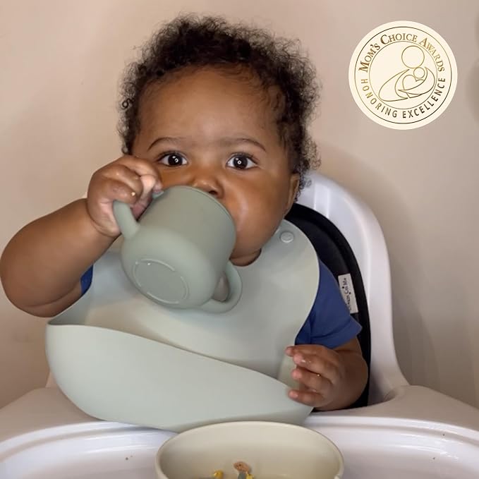 Moonkie Silicone Baby Sippy Cups 3-in-1 Training Cup (4oz) + Baby Fruit Feeder with Freezer Tray & Popsicle Molds | BPA-Free Silicone, 2-Pack for Infants & Toddlers, Ideal for Introducing New Foods &