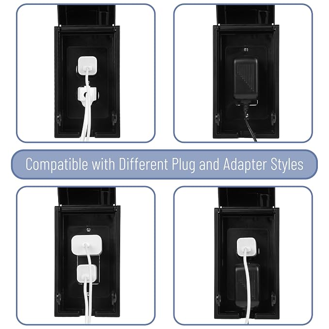 Bates - Baby Safety Outlet Cover Box, Black, Outlet Covers Baby Proofing, Plug Covers for Electrical Outlets