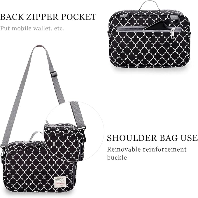 SONARIN Pram Buggy Bag Organiser & Stroller Organiser,Large Stroller Storage with Deep Cup Holder,2 x Pram Hooks,Shoulder Strap Used as Carry-On Handbag,Universal Fit All Buggy Models(Black)