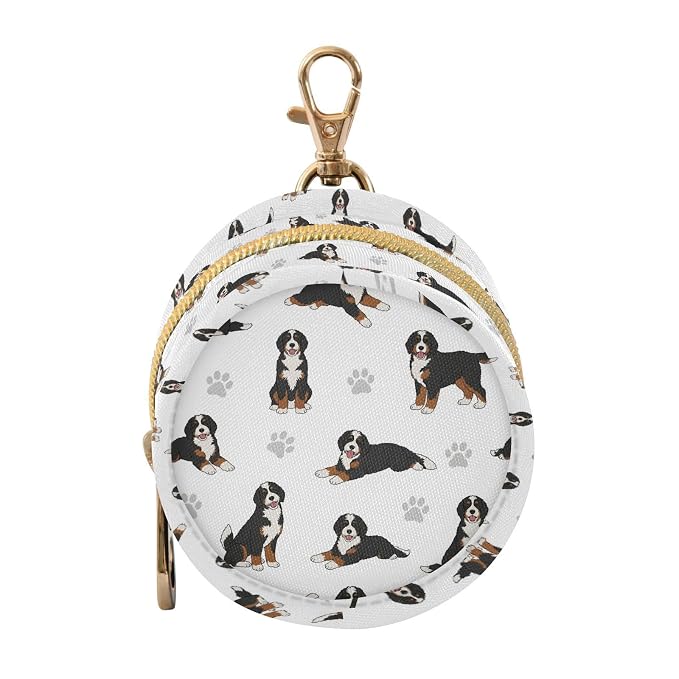Bernedoodle Dogs White Print Pacifier Holder Case with Clip Paci Holder Pacifier Storage Case Container Portable for Diaper Bag Newborn Girl Boy Essentials