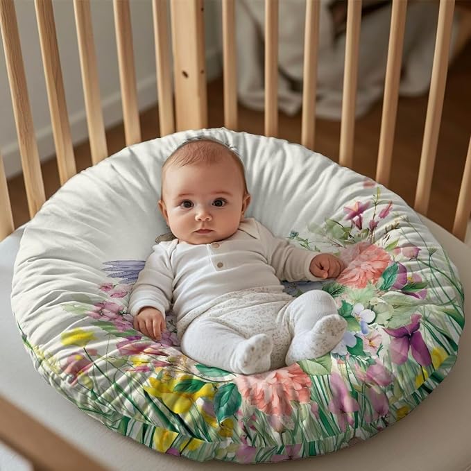 Hummingbird Nursing Pillow Cover Floral Neutral Breastfeeding Pillow Cover Fits 26in*24in Nursing Pillow for Baby Boy Girl,Neutral Baby Nursing Pillow Cover Pillow Not Included