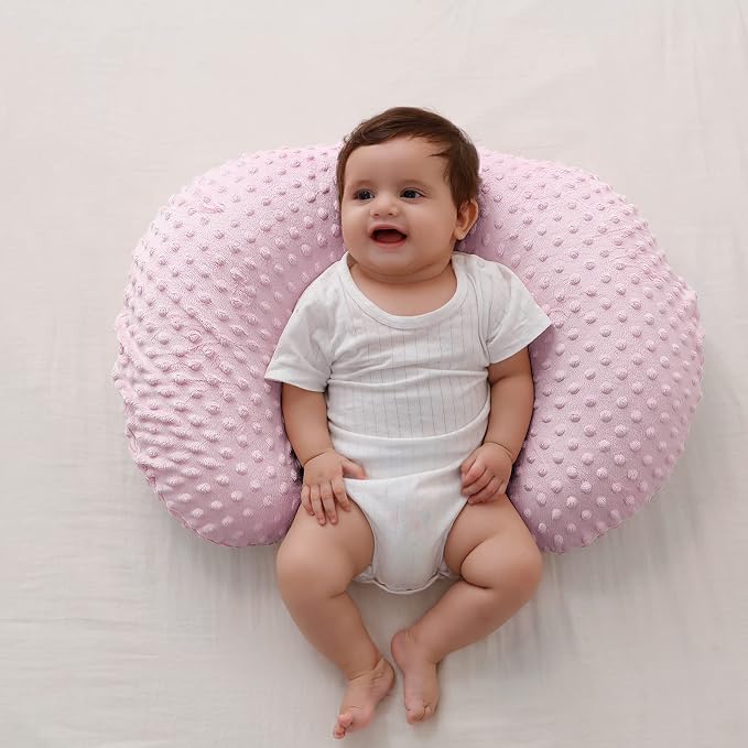 Baby Nursing Pillow and Body Positioner with Premium Slipcover for Breastfeeding for Baby Boys and Girls, Feeding Pillow with Breathable Comfortable Pillowcase (Blushing Bride)