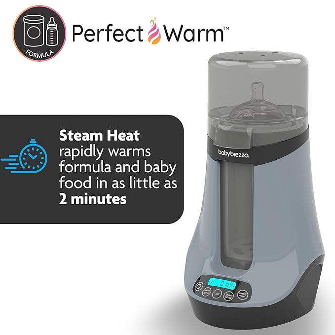 Baby Brezza Smart Baby Bottle Warmer, Breastmilk Warmer+Defroster-Free App - Different Temperatures for Breastmilk+Formula,Universal Fit for All Bottles+Milk Bags -Calentador de Biberones (Pack of 2)