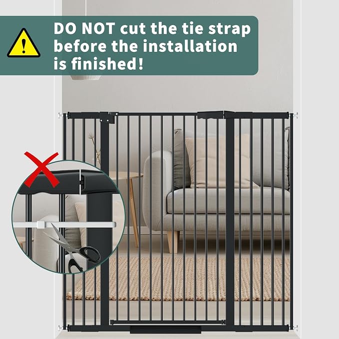 AiWMGL 40.55" Tall, 34.05-45.86 Inch Wide, 1.37" Ultra Narrow Spacing Dog Pet Baby Gate Indoor for Doorway Hallway, Pressure Mounted 35 36 37 38 39 40 41 42 43 44 45 Inches Wide Black
