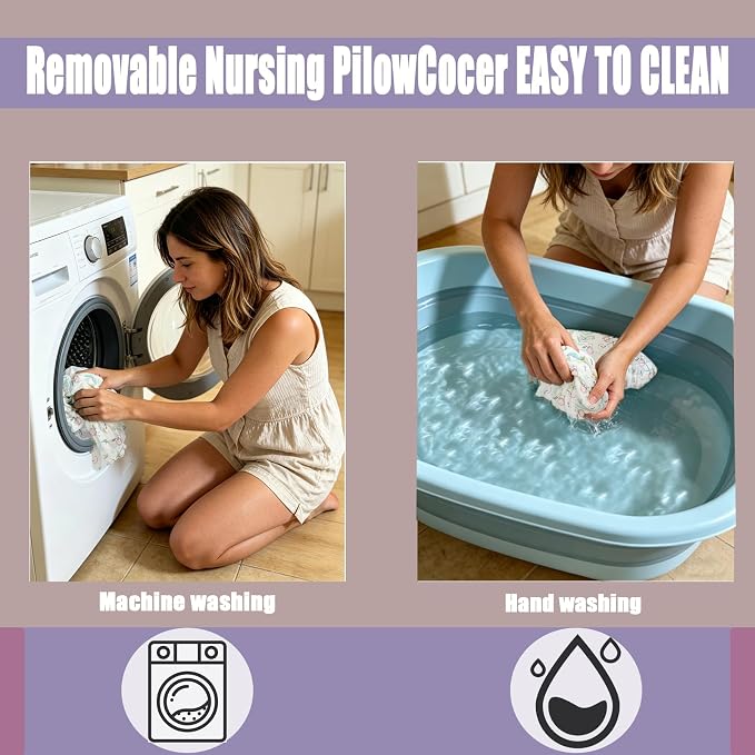 Nursing Pillow Breastfeeding Pillow Removable cover Machine washable | Conforming to ergonomic design. Detachable cover. Machine washable. Breathable fabric.Arm fatigue free Soft supportive fill