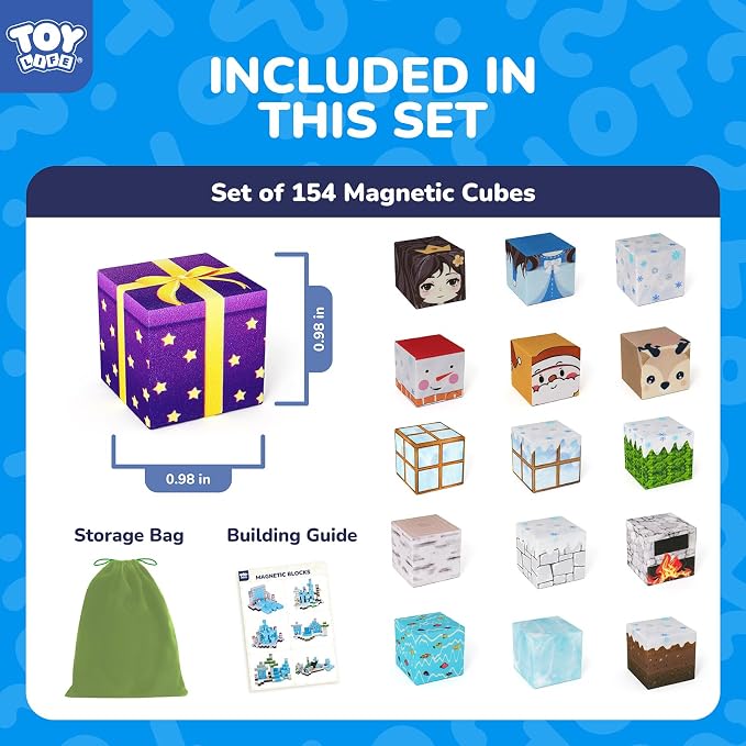 Magnetic Blocks, 154 Pcs Build Mine World Magnet Building Blocks Set for Kids Age 3+ Year Old Boys Girls, Magnetic Construction Building Toy for Toddler (154PCS Frozen Princess Castle)