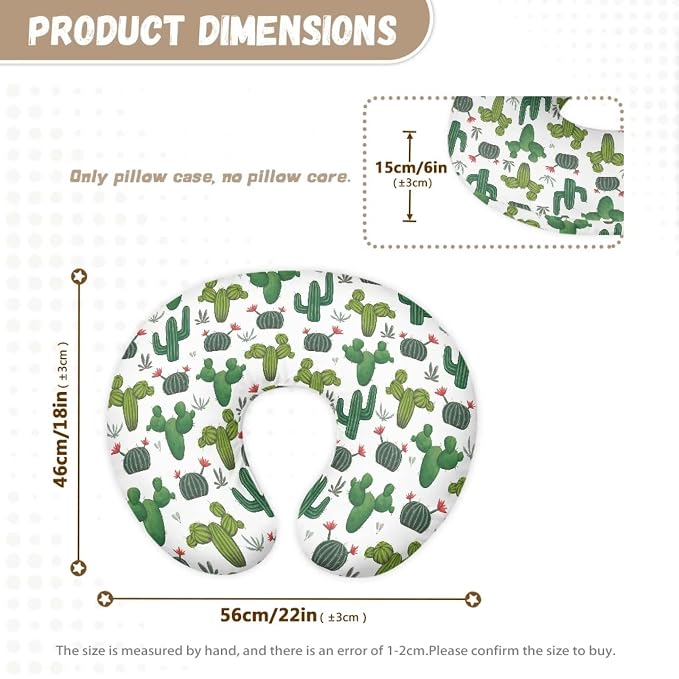 Cactus Nursing Pillow Cover with Zipper Covers Cactus Soft Breastfeeding Cover for Nursing Pillow Unisex Nursing Pillow Slipcovers Machine Wash & Quick Dry