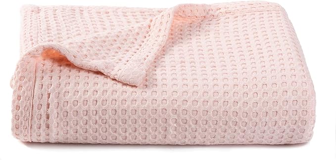 36??X 40??Inches Cooling Baby Waffle Weave Blanket, Ultra-Soft Lightweight Receiving Blanket for Newborn, Breathable Comfortable Baby Swaddle Blanket for Boys and Girls(Lemonade)