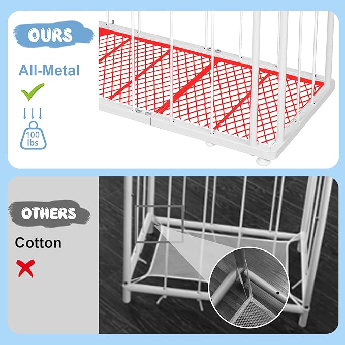 Stuffed Animal Storage Metal Tube Small Toy Storage Organizer with Elastic Cord, Multifunctional Garage Ball Storage Freestanding or Wall-Mounted Stuffed Animal Holder Zoo for Playroom Bedroom (White)