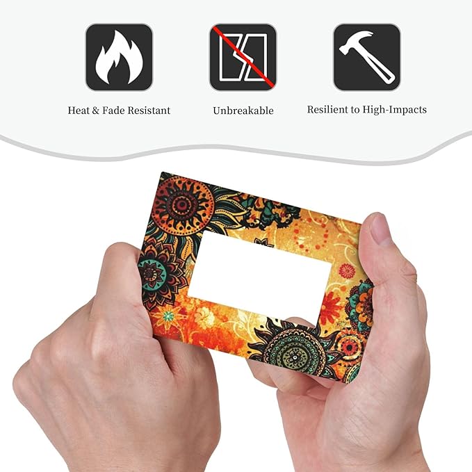 Red Orange Boho Bohemian Flower Floral 1 Gang Decorator Light Switch Cover Single GFCI/Rocker Outlet Switch Wall Plate for Dimmer,USB Outlet Mid Size