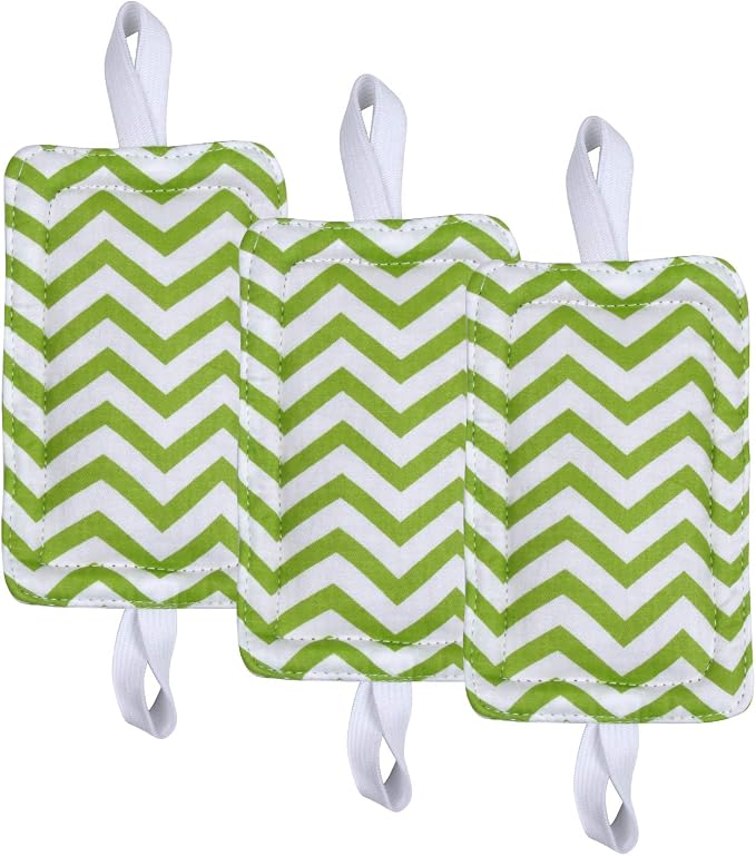 Door Silencer Door Jammer Door Closer Cushion Nursery Door Silencer Door Latch Cover 3 Pack for Noise Reducing Quiet Doors Baby Toddler Safety 3.25 x 5.5 Inch (Green Chevron)