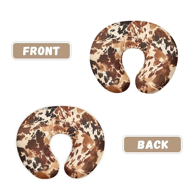Brown Cow Hide Print Baby Nursing Pillow Slipcover Cover with Hidden Zipper Soft Skin-Friendly Baby Nursing Pillowcase Easy to Put On & Take Off Breastfeeding Pillow Covers
