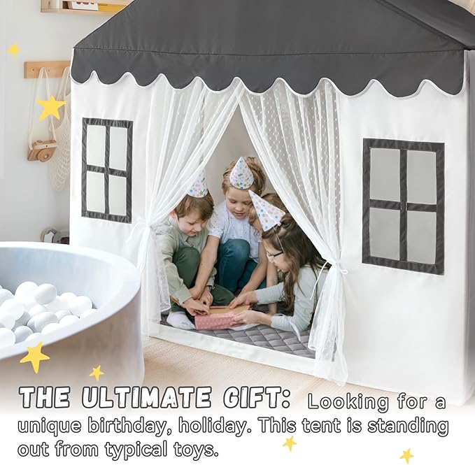 Kids Play Tent with Padded Mat, Kids Tent Playhous Tent, Play Tent for Kids Ages 4-8, Toddlers, Boys Play Tent Play House for Children Tents Toy Birthday Gift
