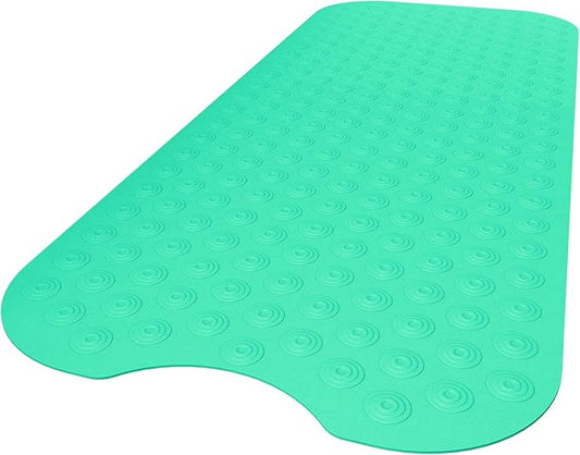 OTHWAY No Suction Cup Bath Mat: 39x16 inch Extra Long Bathmat?‚Perfect for Refinished or Ordinary Bath Tubs?‚Made of Nature Rubber?‚a Blessing for The Elderly and Children (Light Green)