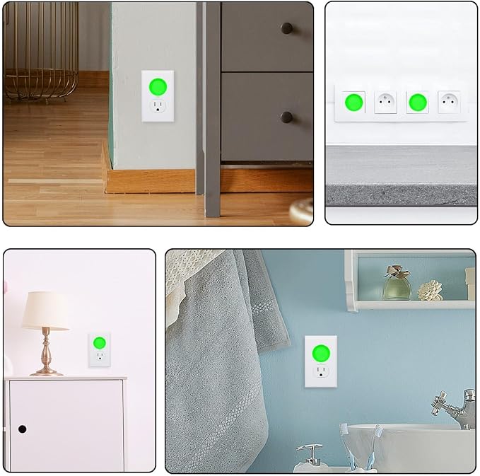 Pure Green Pattern 12 Packs Outlet Covers, Safety Electrical Outlet Plug Covers, Child Proof Socket Caps, 2-Prong Power Wall Plates