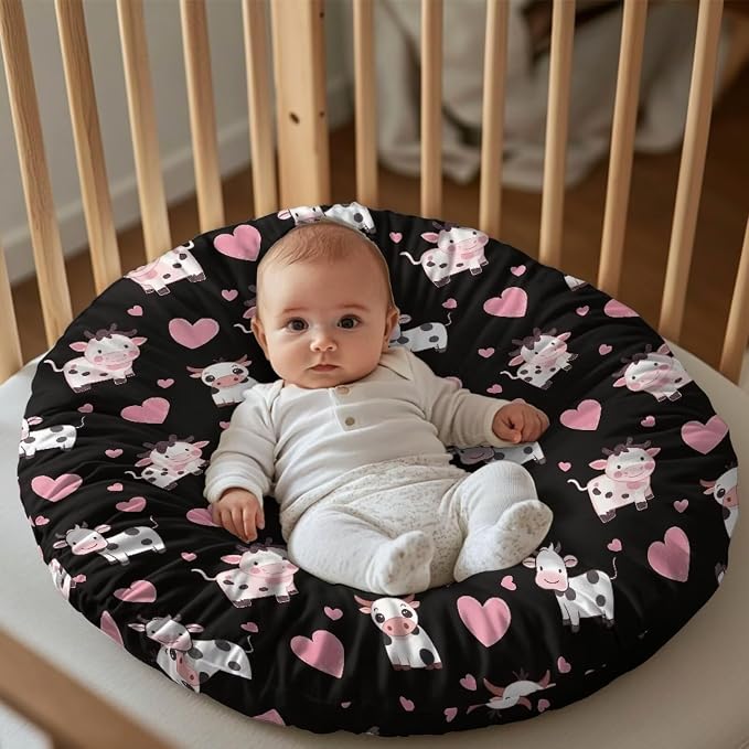 Cow Nursing Pillow Cover for Breastfeeding Pillow Ultra Soft and Cozy Nursing Pillow Slipcovers,Nice Newborn Gift Best Choice for Mom or Baby Pillow Not Included