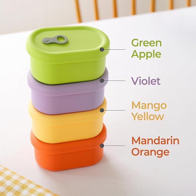 Premium Korean-Made Silicone Airtight Food Container with Steam Vent ??BPA Free, Leakproof, Microwave & Freezer Safe Meal Prep. & Leftovers Storage (Violet, 12 floz)