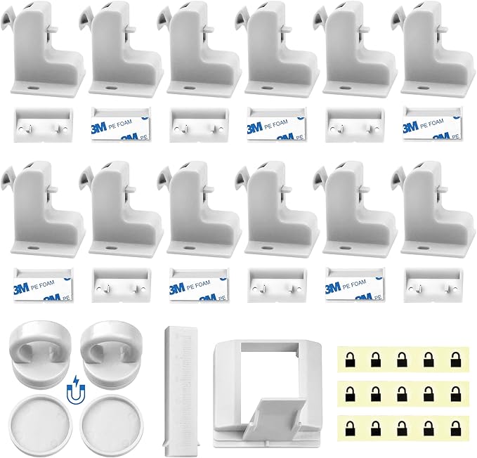 Cabinet Lock for Babies, Magnetic Child Safety Lock, Cupboard and Drawer Baby Proofing Lock, Invisible Magnetic Lock, Easy Installation (10 locks + 2 keys)
