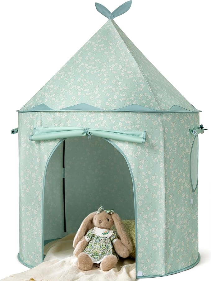 Tiny Land Kids Play Tent ??Cute GreenTent for Kids Indoor, Portable Toddler Tent for Girls & Boys, Fun Playhouse Toy for Imaginative Play, Perfect Toys Gifts for 2 Year Old Girl & Boy