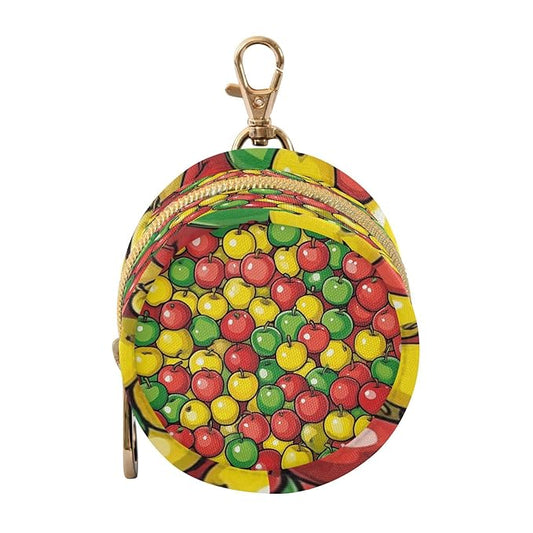 Pacifier Holder with Clip Pacifier Case for Diaper Bag Round Baby Pacifier Pouch Box Bag Portable Apples Colorful