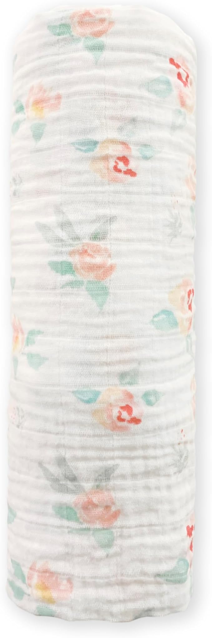 SwaddleDesigns Cotton Muslin Swaddle Blanket, Receiving Blanket for Baby Boys & Girls, Best Registry Gift, 46x46 inches, Watercolor Peachy Pink Floral