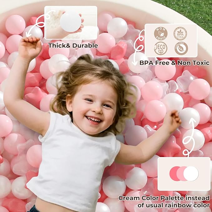 TRENDPLAY Star Ball Pit Balls 50 100 200 500 for Toddlers - Ball Pit Ball Shapes for Boys Girls Fun, Birthday Party, Christmas Decoration