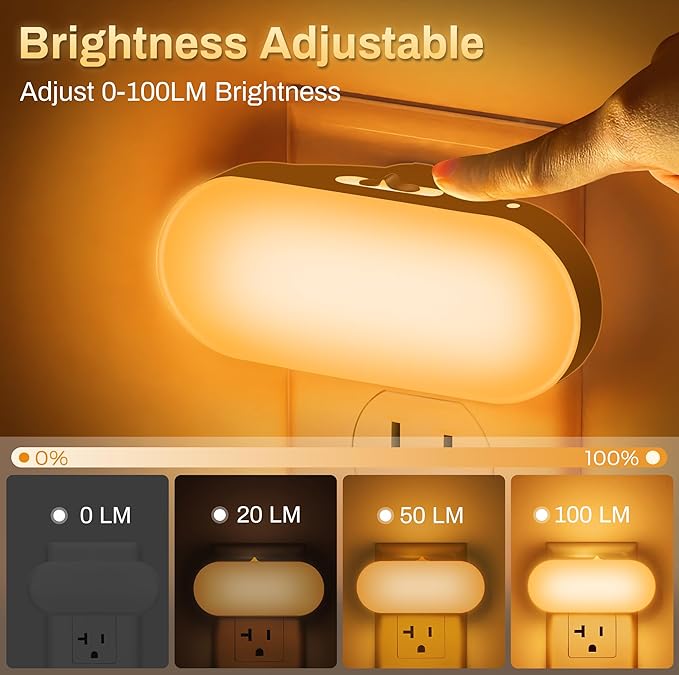 DORESshop Amber Night Lights Plug into Wall, Dusk to Dawn Night Light 4Pack, 1W Led Night Light for Bedroom, Kids Room