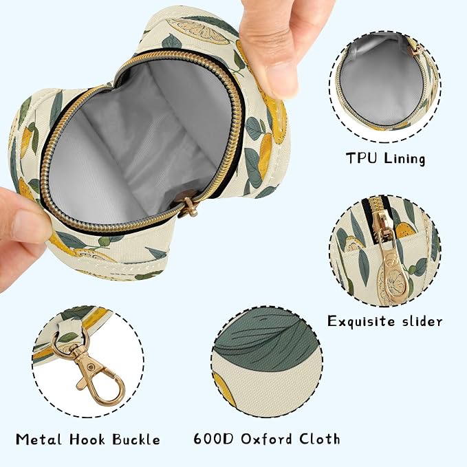 Fresh Lemon Pacifier Holder Case for Newborns Portable Travel Pacifier Storage Container for Diaper Bags