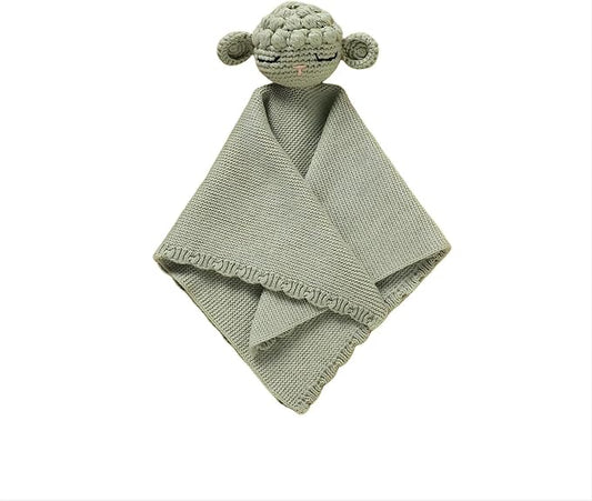 Neiwech Sheep Snuggle Loveys for Babies Cotton Baby Security Blanket for Newborn Infant Boys Girls Green