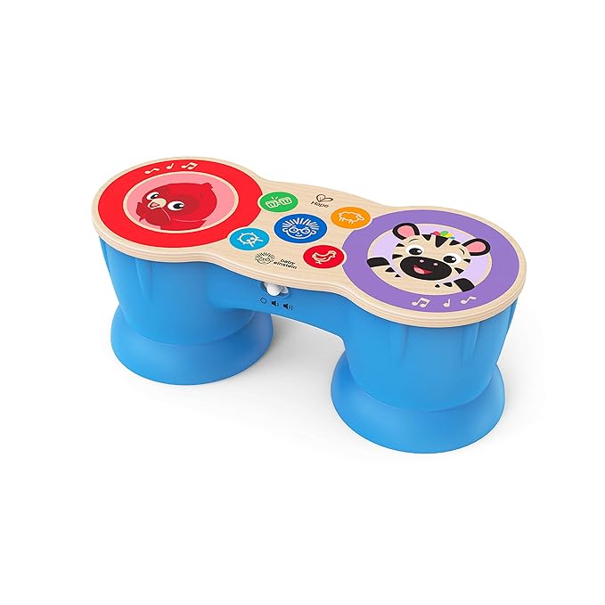 Baby Einstein Upbeat Tunes Magic Touch Wooden Drum Musical Toy, Ages 6 Months +