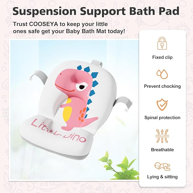 Collapsible Baby Bathtub for Newborns with Thermometer and Soft Floating Cushion Portable and Foldable Travel Baby Girl Bath Tub for Infants to Toddler 0-36 Month (Pink)