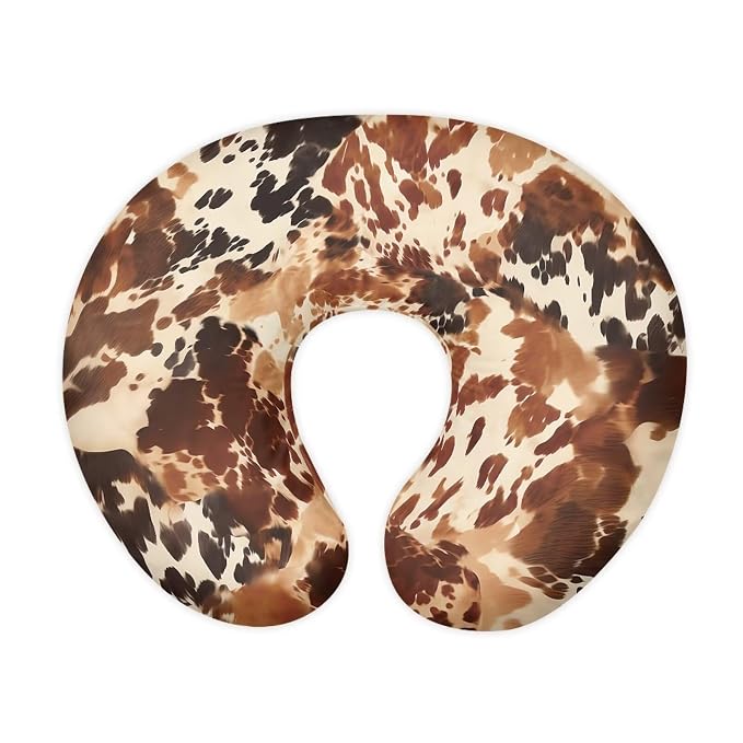 Brown Cow Hide Print Baby Nursing Pillow Slipcover Cover with Hidden Zipper Soft Skin-Friendly Baby Nursing Pillowcase Easy to Put On & Take Off Breastfeeding Pillow Covers