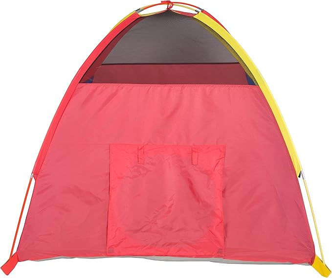 Pacific Play Tents 20414 Kids Hide-Me Dome Tent and Crawl Tunnel Combo for Indoor/Outdoor Play Red/Yellow/Blue Large