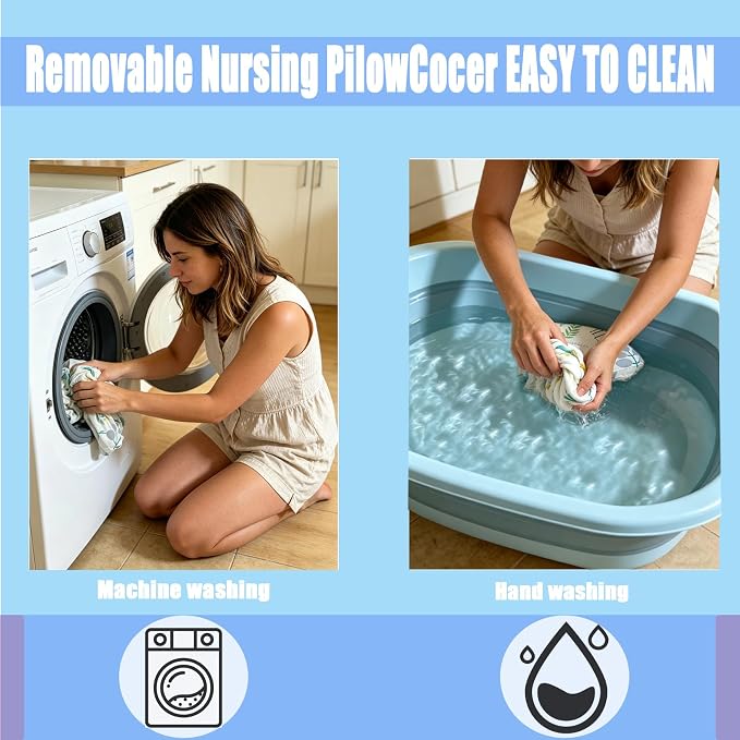 Nursing Pillow Breastfeeding Pillow Removable cover Machine washable | Conforming to ergonomic design. Detachable cover. Machine washable. Breathable fabric.Arm fatigue free Soft supportive fill