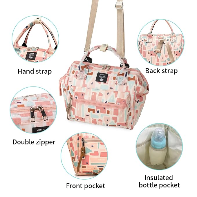 Beaulyn small diaper bag,mini diaper bag backpack,crossbody baby bag for mom,diaper bag tote for boy girl toddler with Insulated Pocket