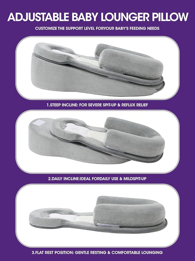 Breastfeeding Pillow with Detachable Layers, Extra Large Baby Feeding Pillow and Nursing Pillow for Mom, Adjustable Height,Soft Modal Cover and Firm Foam