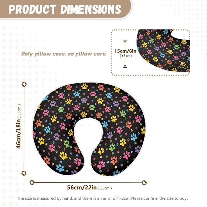 Dog Paws Breastfeeding Pillow Slipcover for Baby Nursing Pillow Slipcovers for Breastfeeding Moms Fits The Original Support Pillow for Breastfeeding and Bottle Feeding
