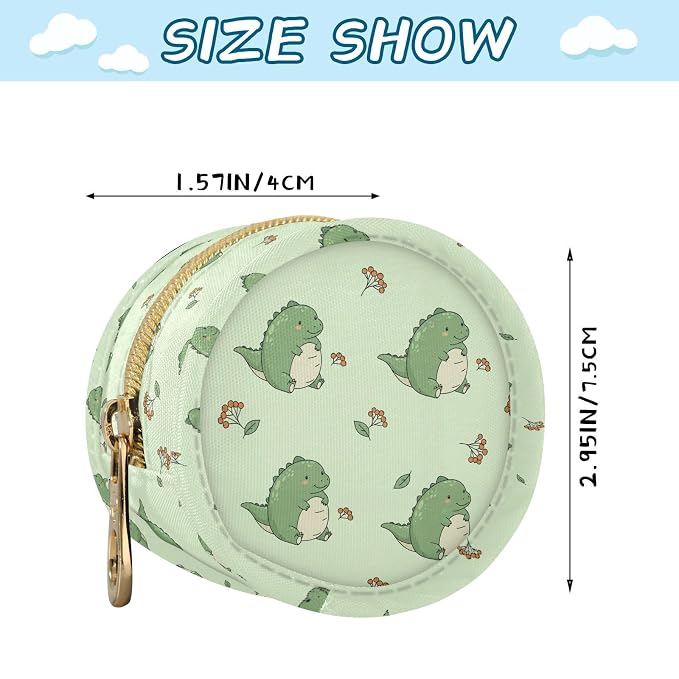 Dinosaur Green Print Pacifier Holder Case with Clip Portable Pacifier Storage Containers for Girls Boys