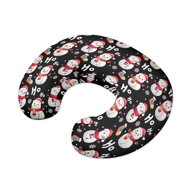 Xmas Snowman Breastfeeding Pillow Cover Nursing Cover for Newborn Girls Boys Super Soft and Comfortable Slipcover Gift, 2 Packs