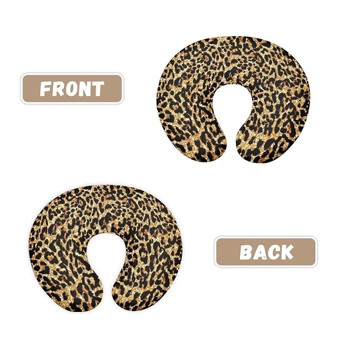 Leopard Print Nursing Pillow Slipcover Comfortable Skin-Friendly Fabric Nursing Pillow Replacement Cover Removable Bottle or Breastfeeding Pillowcase for Boys & Girls