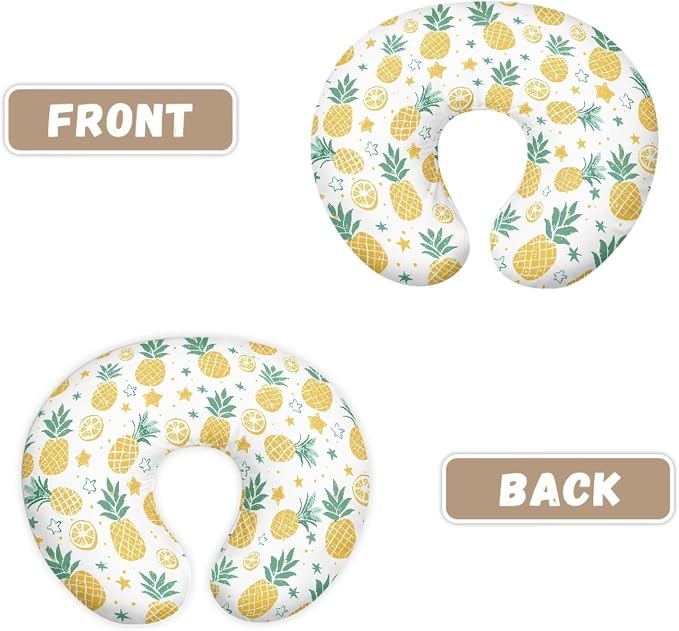 Pineapple and Orange on Breast Feeding Pillows & Pillow Covers Muslin Nursing Pillow Cover Soft Feeding Pillow Slipcover Fits Standard Infant Nursing Pillow Baby Lounger Pillow for Newborn