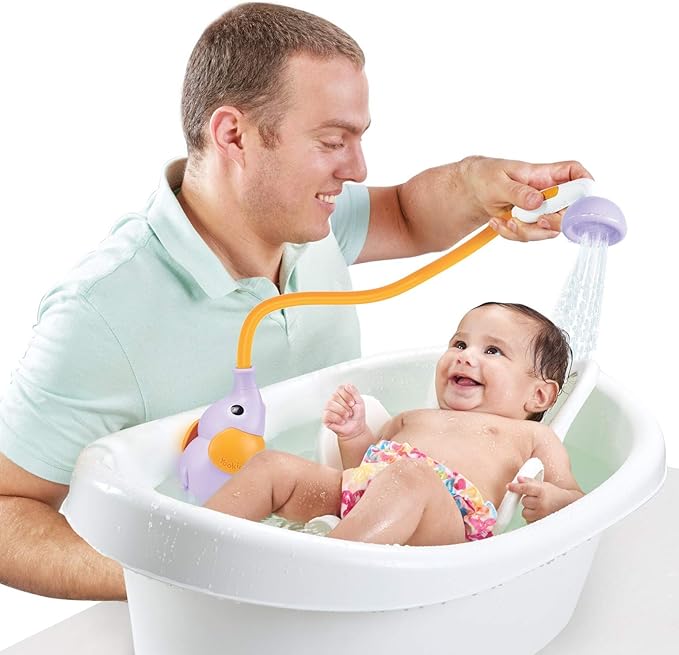 Yookidoo Baby Bath Shower Head - Elephant Water Pump and Trunk Spout - for Newborn Babies in Tub Or Sink