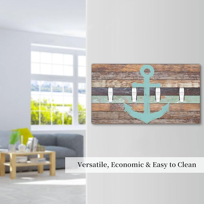 Timeworn Marine Weathered Wood Rustic Nautical Anchor Light Switch Covers Quad Toggle Electrical Faceplate 4 Gang Wall Plate Decorative Switch Plates Cover for Farmhouse Home Decor