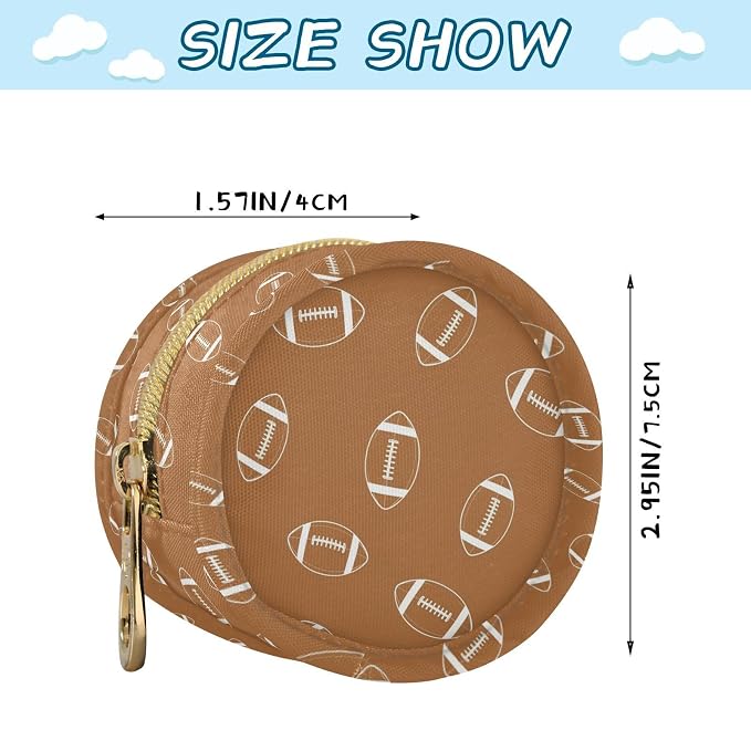 Football Brown Print Pacifier Holder Case with Clip Paci Holder Pacifier Storage Case Container Portable for Diaper Bag Newborn Girl Boy Essentials