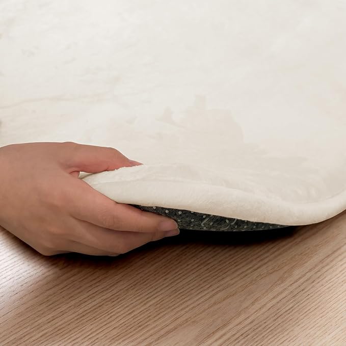 1.5" Thick Baby Play Mat for Floor, 79x79 Playpen Mat, Pro Soft Flannel Foam Mats Toddler Infant Kids Crawling for Nursery Rug Playroom Living Room Waterproof Easy Care Non-Slip (Beige)