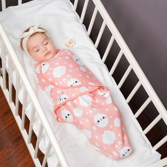 Swaddles for Newborns – 3-Pack Infant Swaddles 0-3 Months – Adjustable Swaddle Sleep Sack – Soft Cotton Baby Wrap for Safe & Cozy Sleep (Coral)