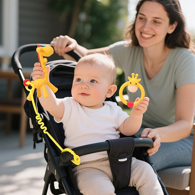 High Chair Suction Toys for Babies 3-24 Months ??Baby Sensory Toys, Strong Suction Cup Montessori Toys, Teething Toys BPA Free, Airplane Travel Essentials, Bath Toys for Toddlers