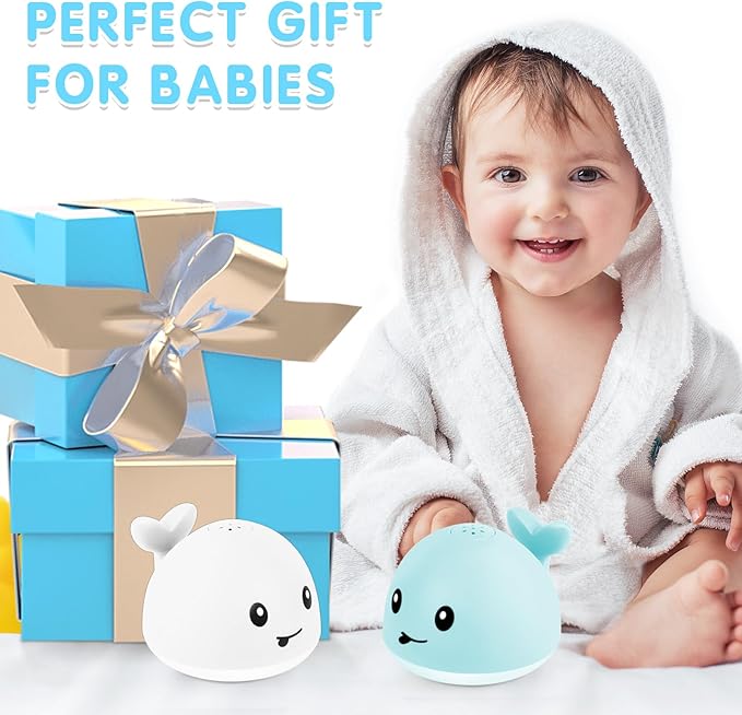 Gigilli Whale Bath Toy Sprinkler, Baby Bath Toys for Babies 6-12-18 Month Toddler Pool Water Toy, Light Up Bath Toys for Kids Ages 1-3, 1 Year Old Boy Girl Gift Infant Birthday Bathtub Water Table Toy