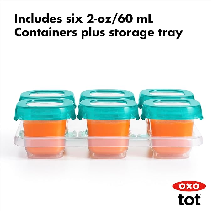 OXO Tot Baby Blocks Freezer Storage Containers 2 Oz - Teal
